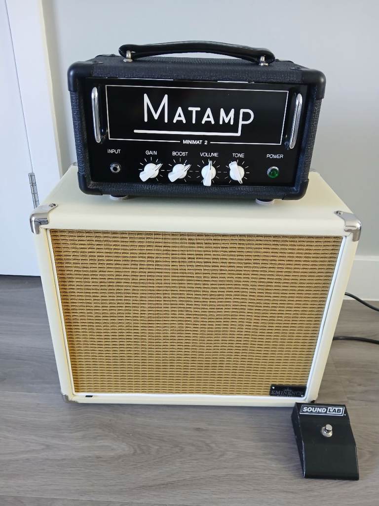 MATAMP MINIMAT 2 Guitar Amplifier Head and Eminence Ragin' Cajun loaded Speaker Cabinet