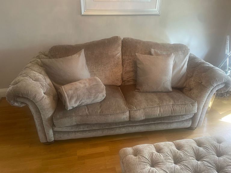 Sofa, chair and foot stool