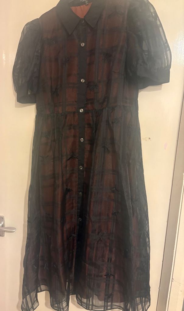 Disturbia checked midi dress 
