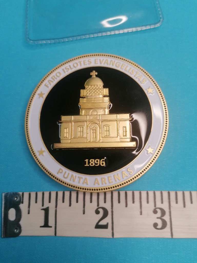 Vintage 3-inch Armada de Chile. 1896 Punta arenas. FARO islotes Evangelistas. 