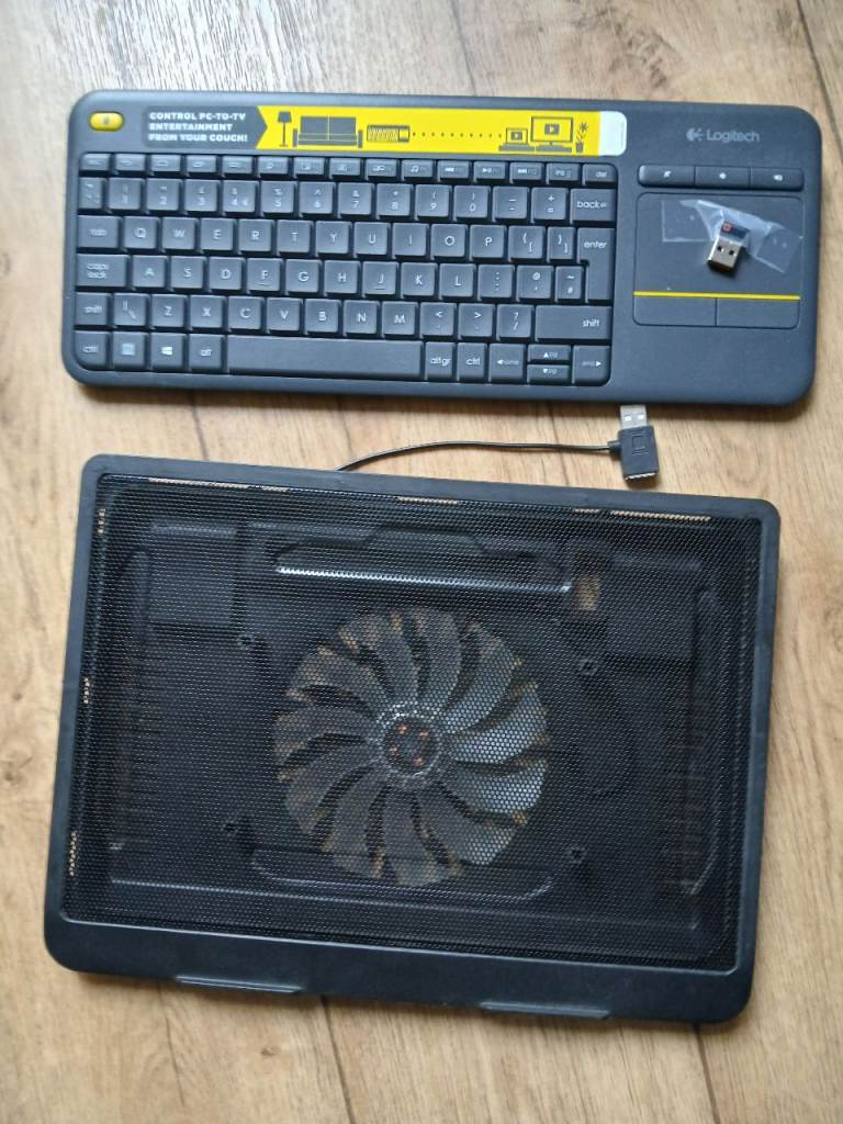image for Logitech keyboard & fan cooling pad