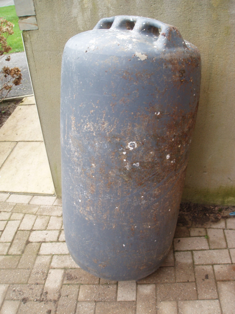 Large grey bouy – probably from seaweed farm; use for water butt? 