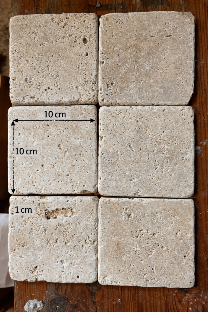 Distressed Turkish marble tiles 