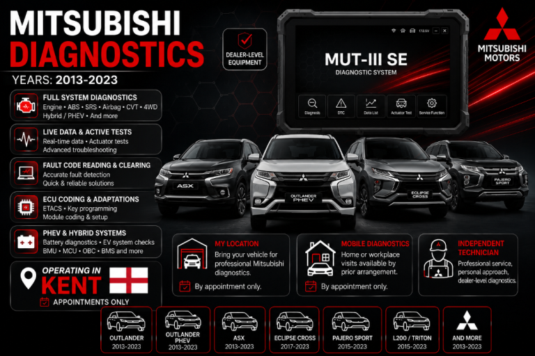 Mitsubishi Cars MUT 3 Diagnostic 2013-2023 In Kent