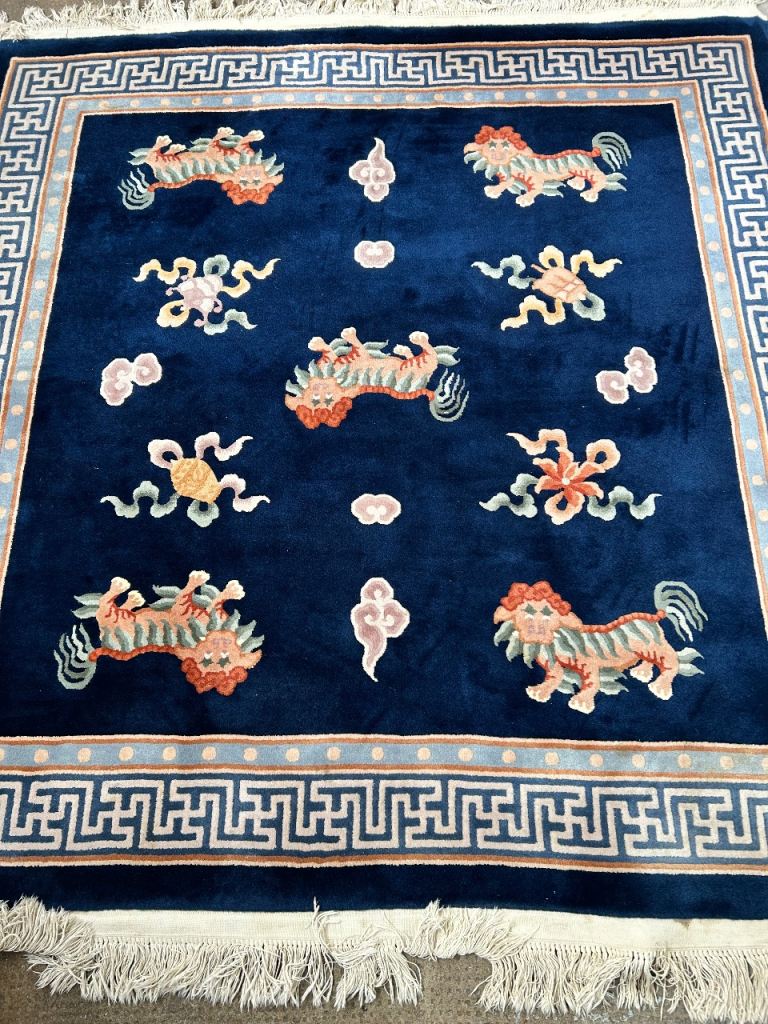 Navy Blue Chinese Art Deco Style 