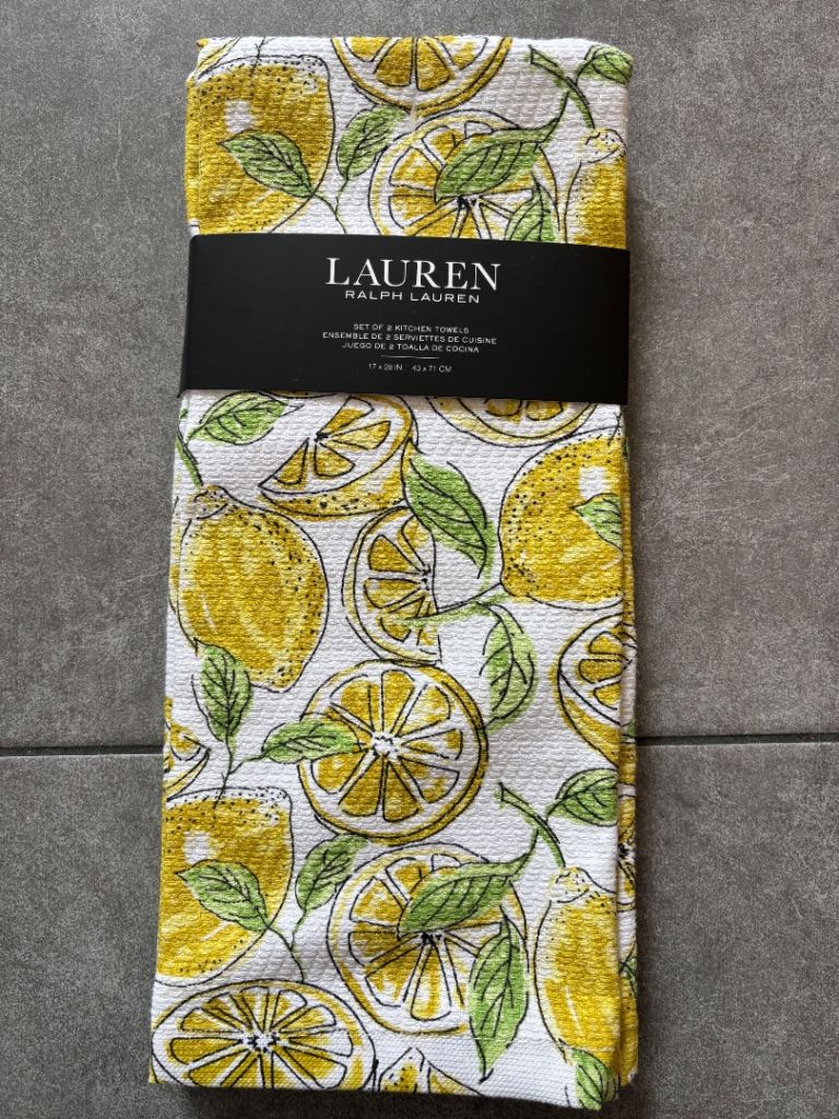 LAUREN Ralph Lauren Lemon Kitchen Towels - NEW