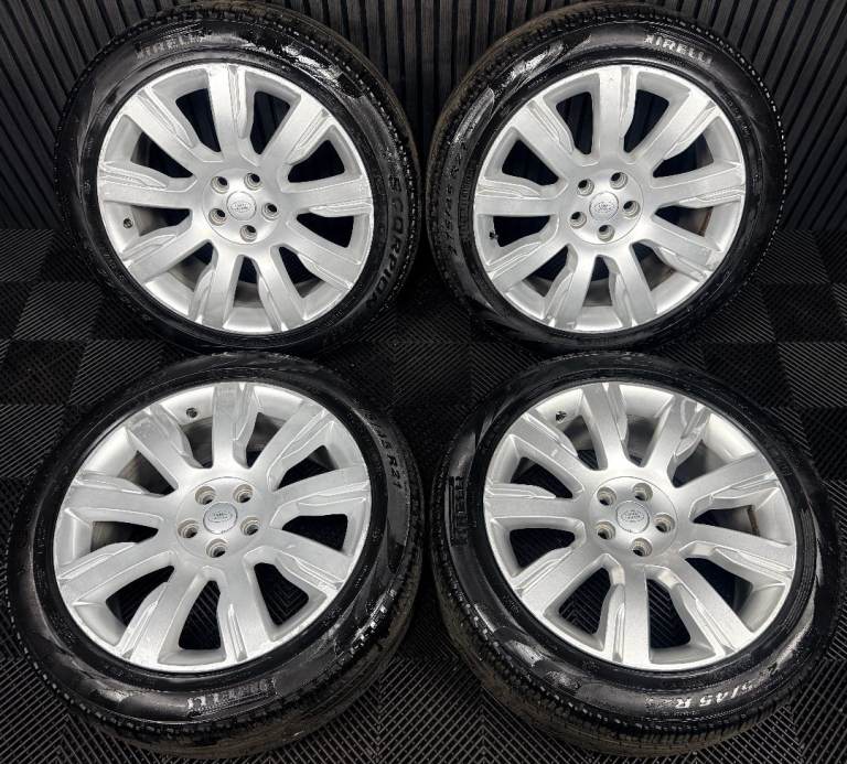 21'' GENUINE RANGE ROVER VOGUE LAND DISCOVERY SILVER WHEELS TYRES ALLOYS 