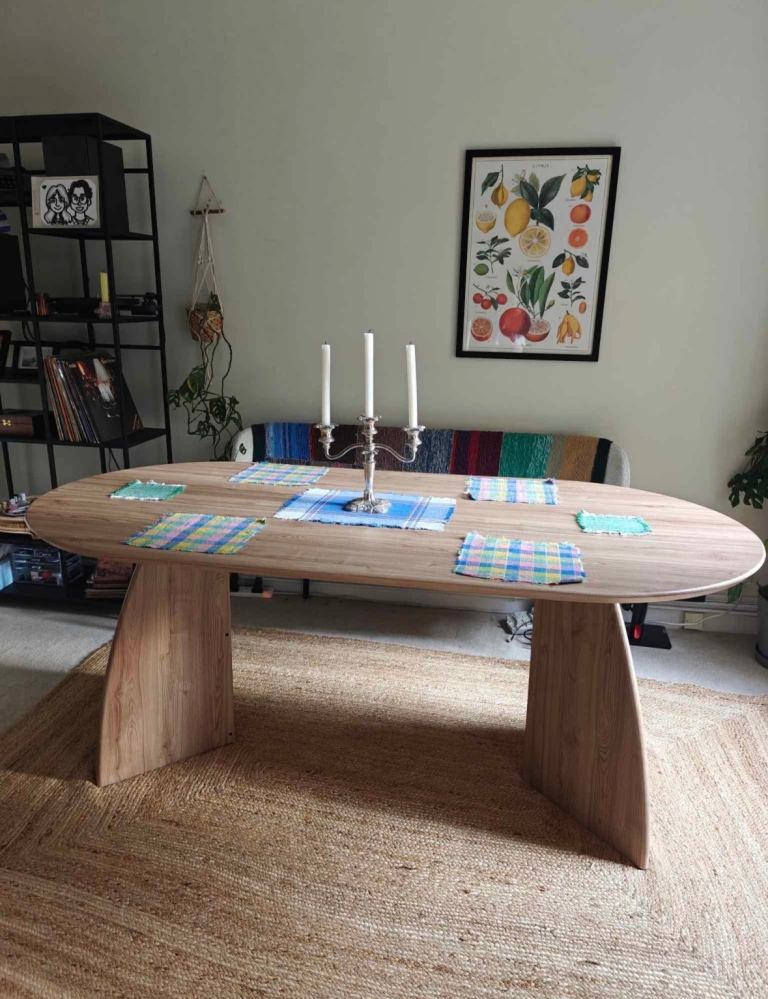 Effy Dunelm Natural Oval Dining Table.
