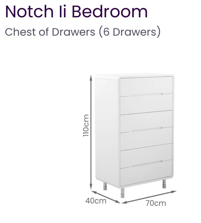 Tall chest of drawers (6 drawers)