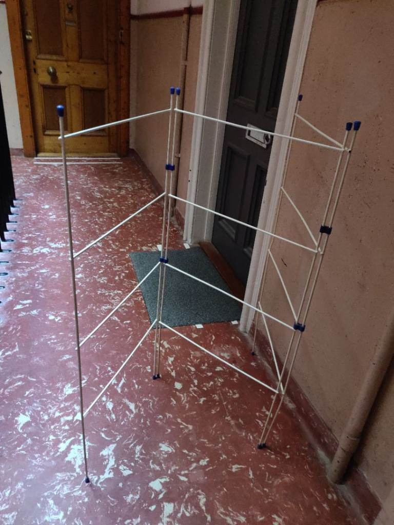 4 Fold Airer Clothes Drying Rack Folding Laundry Horse Metal Clothes Airer