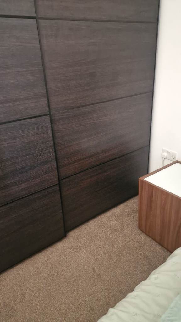 Ikea Nyvoll Nightstand Medium Brown, white