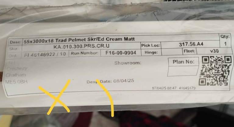  Kitchen cupboard end panels, cornice etc in cream