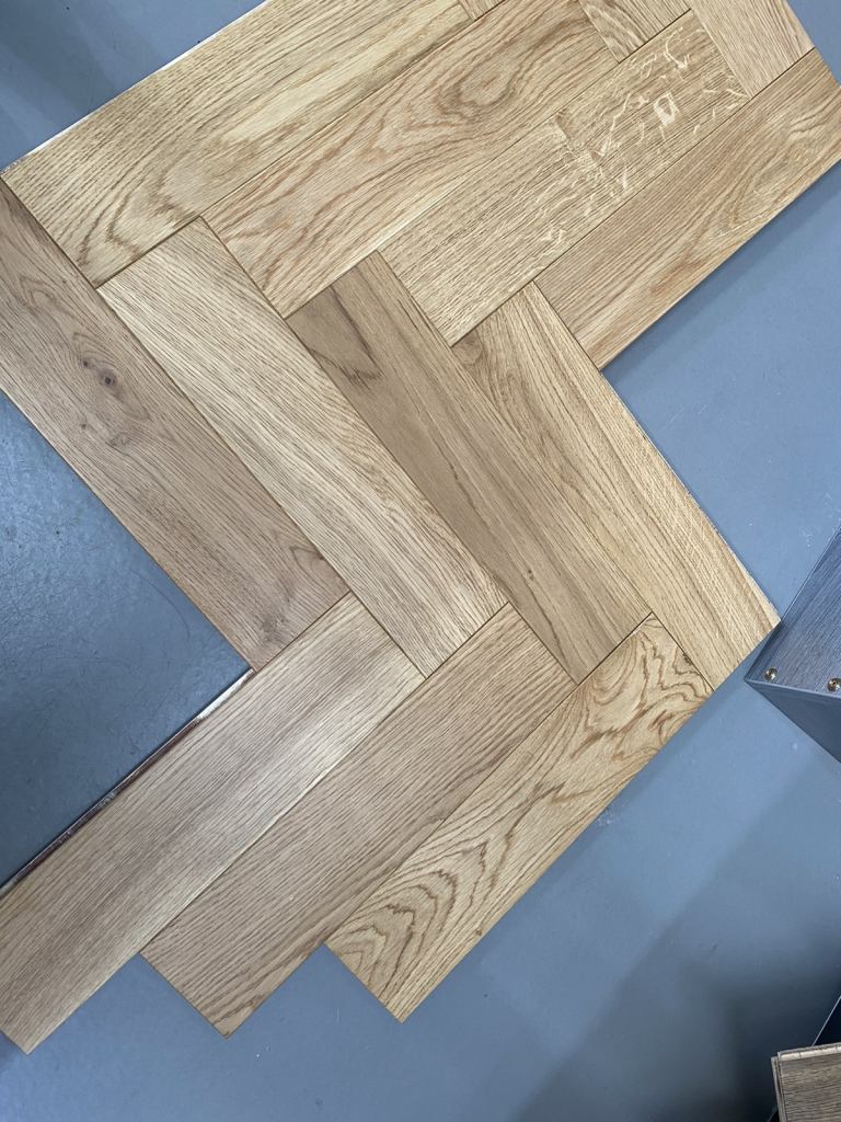 Brand new oak engineered herringbone flooring 