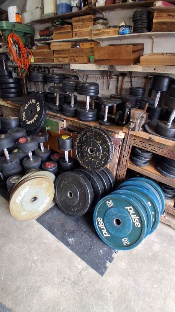 Olympic Bars, Plates, Dumbbells, and Racks for Home Gym