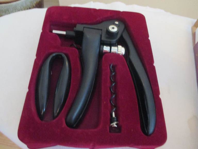 CORK POPS CORK REMOVER - BONUS FOIL CUTTER AND A SPIRAL NEEDLE - OPENED UNUSED