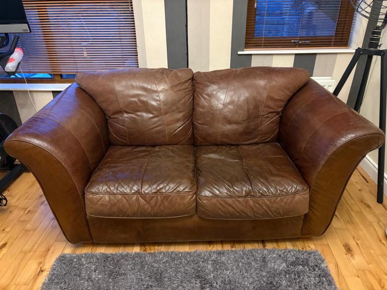 Two seater leather sofa