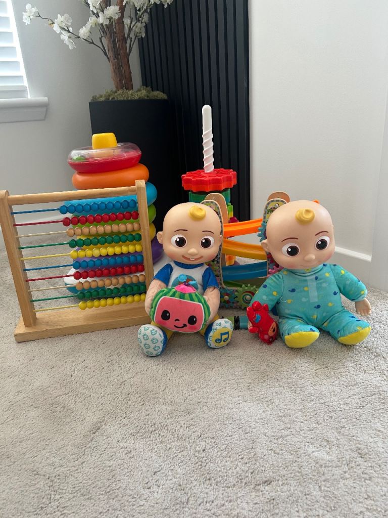 Selection of Baby & Toddler Toys - Abacus, Stacker, Cocomelon Dolls