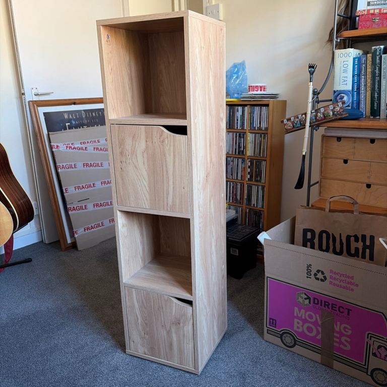 Tall Narrow Storage Cabinet, Wood Effect.