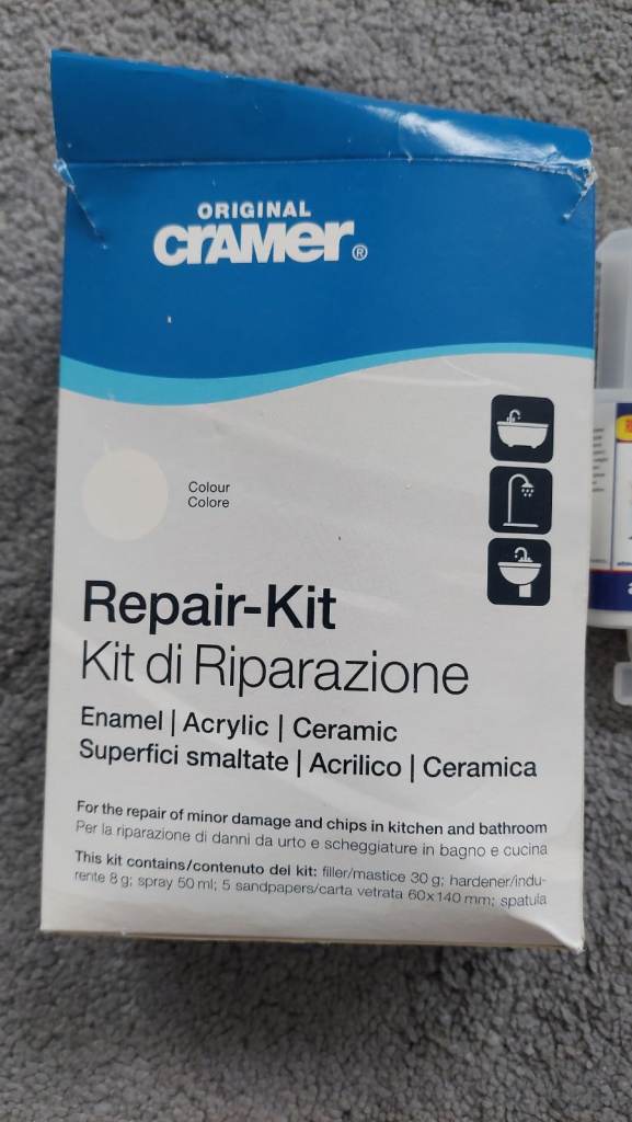 Bathroom Repair Kit for Enamel, baths or sinks, Acrylics or Ceramic