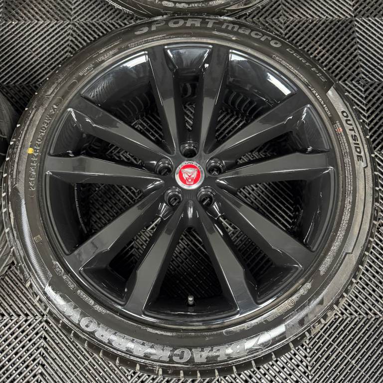 20'' GENUINE JAGUAR E PACE BLACK 5 DOUBLE SPOKE ALLOY WHEELS TYRES