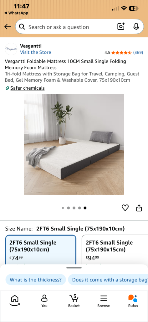 Folding mattress 