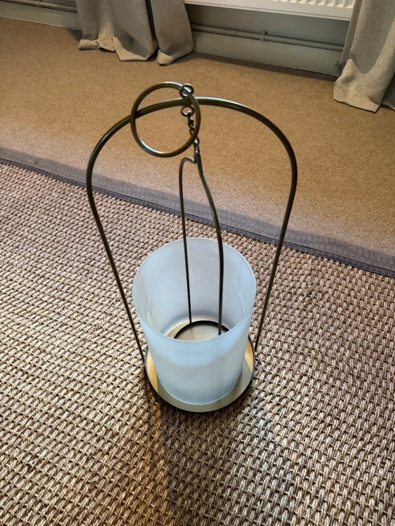 Decorative Metal & Glass Candle Holder Lantern