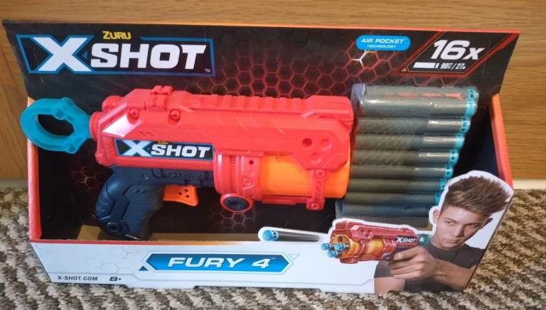 BNIB Zuru X-Shot Excel Fury 4 Gun With 16 x Darts / Bullets