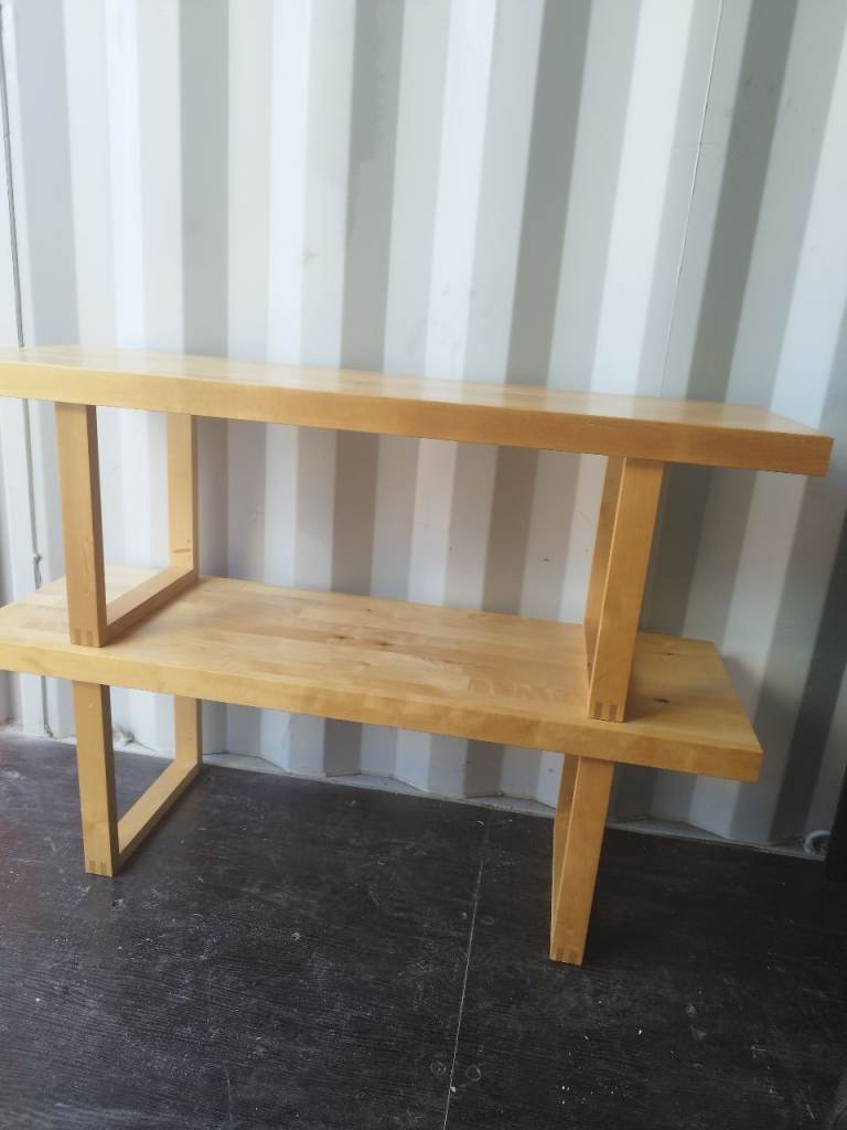 Sold wood shelving unit 