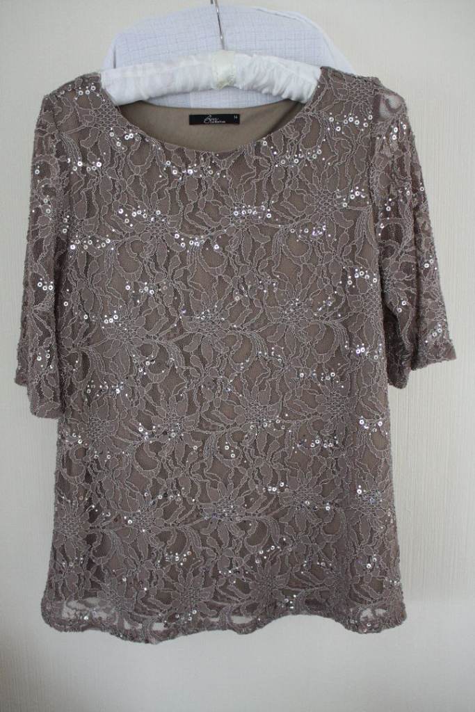 Women's BM collection Coffee Sequin Lined Top size 14,can be posted