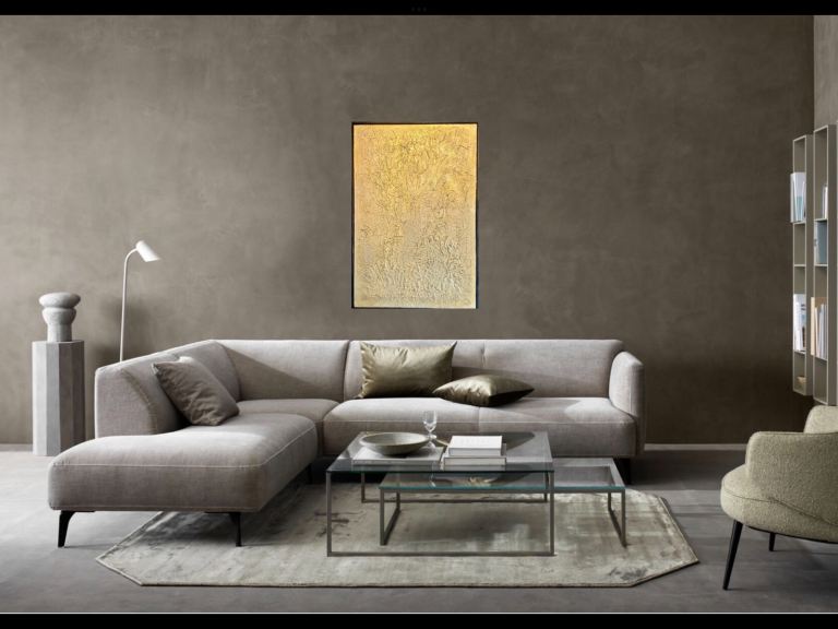 Mark Wild Art - ‘Rockface’ - large Gold Textured Abstract Painting