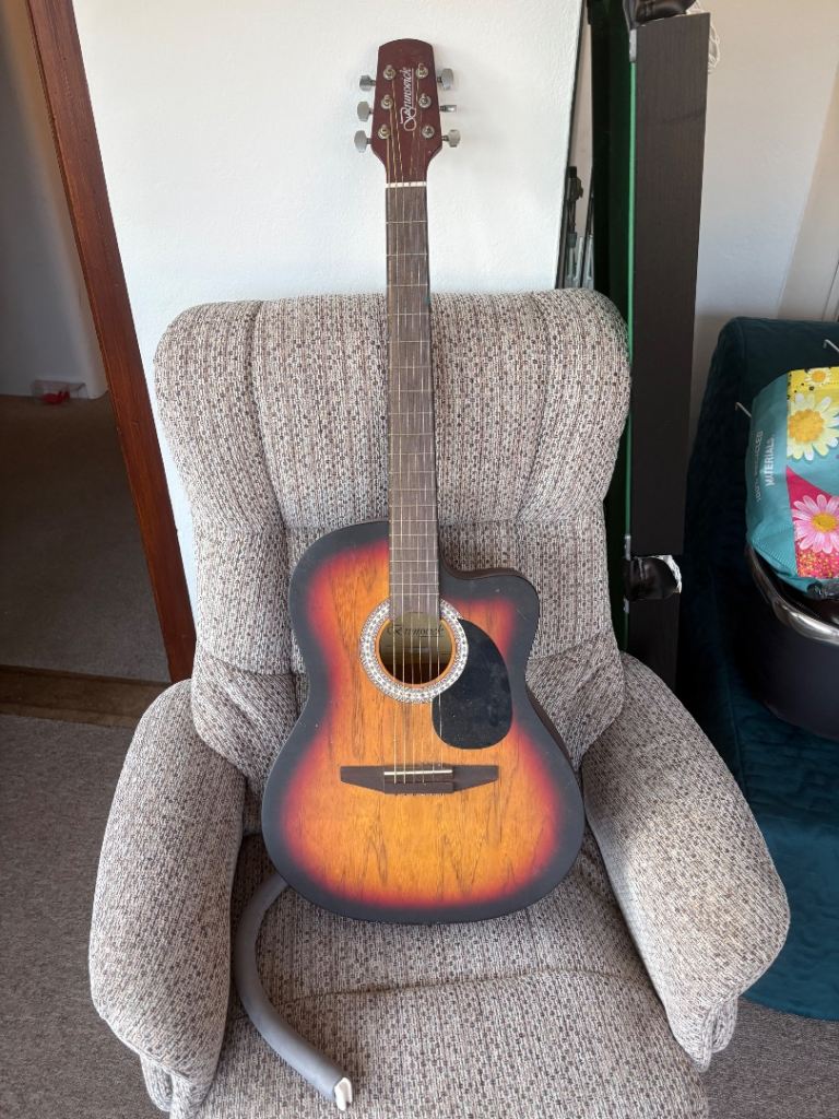 Brunswick Acoustic Guitar – Multicoloured, Good Condition