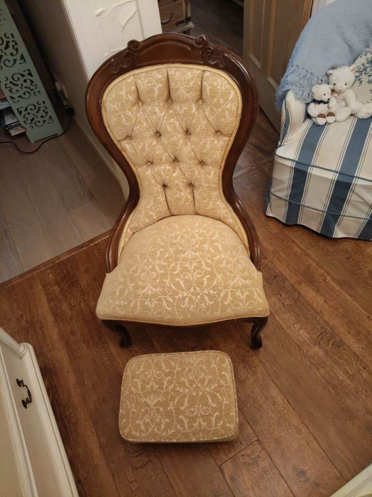 Antique chair and stool