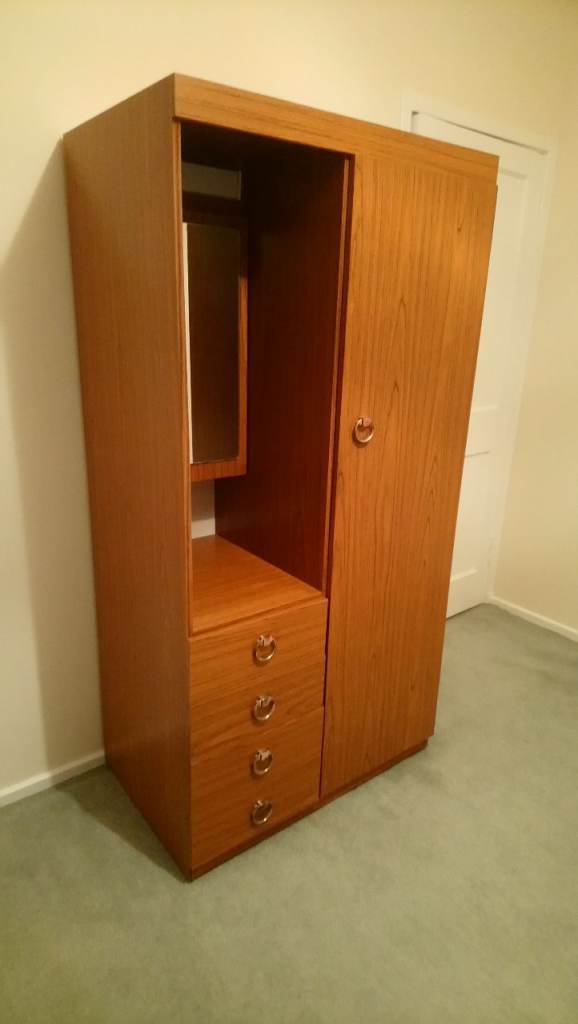 FREE Wooden Wardrobe with Mirror, Drawer Unit