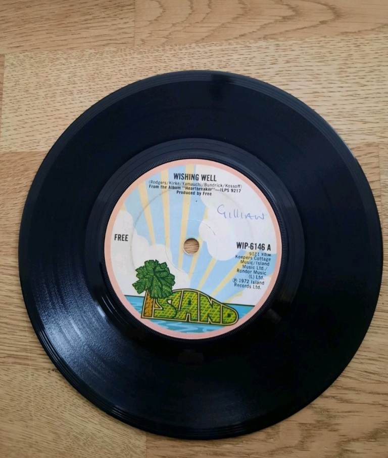 Free Wishing Well Vinyl Record 7" Single 1972 Pop Rock