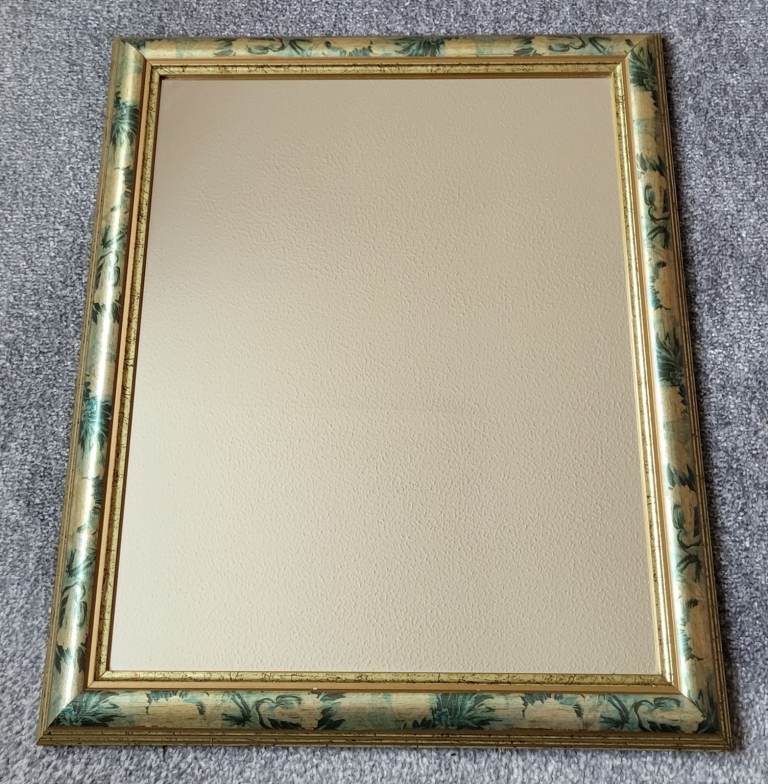 Floral and gold portrait/landscape mirror