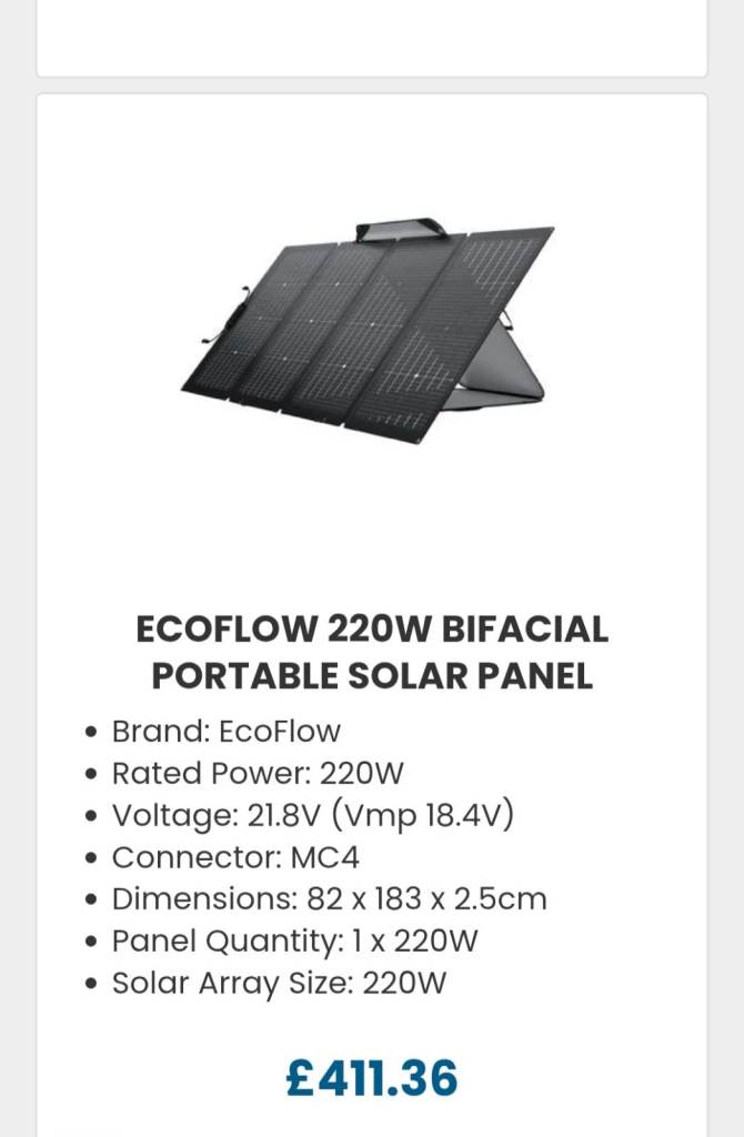 Ecoflow 220 watt Solar Panel 