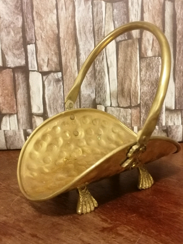 Vintage Brass Log Rack For Matches