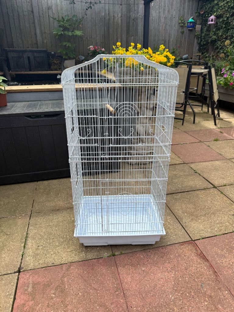 Large white bird cage 