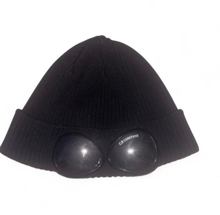 Cp Company Black Goggle Beanie