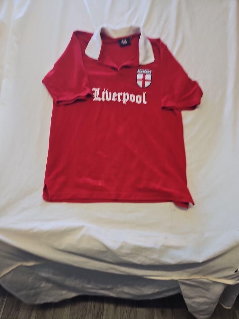 Vintage Team Spirit Liverpool England Polo Shirt Red Size M D503