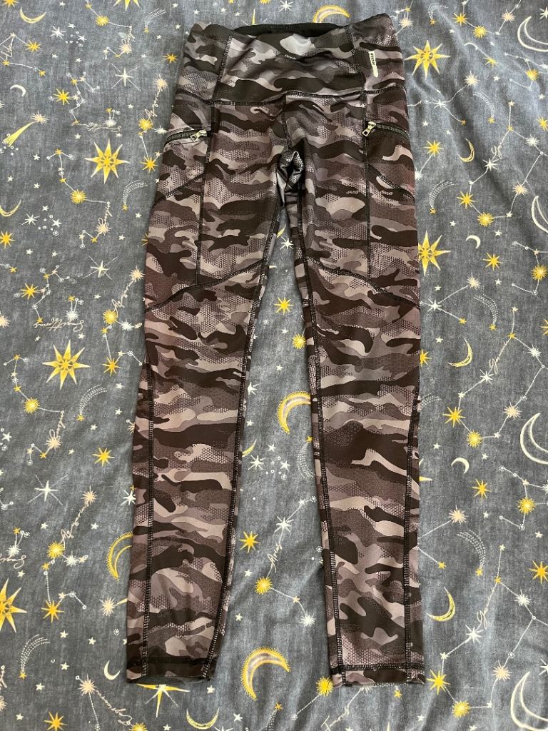 Women's Camo Leggings - Purple/Black, Good Condition