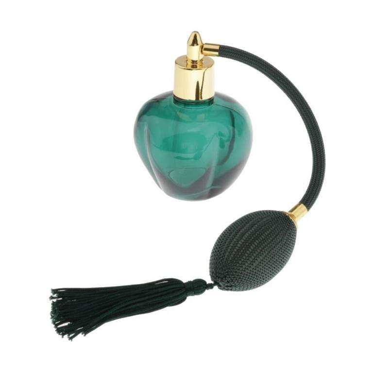 100ml Green Vintage Style Refillable Perfume Atomizer Long Tassel Spray Bottle.POST OR COLLECT!