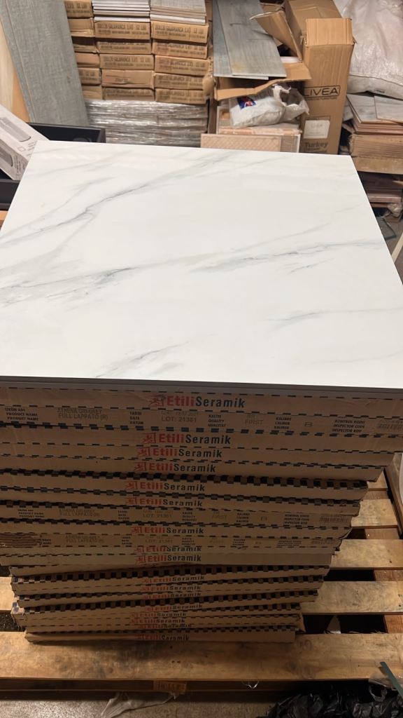 New White Marble Effect Ceramic Tiles -Polished Porcelain Tiles 600x600mm Brand