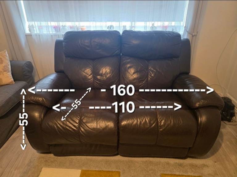 Leather sofa 2 seats 