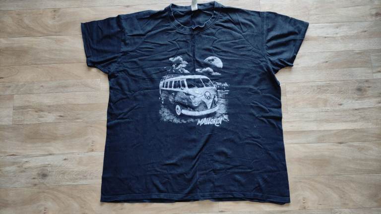 Mallorca T-Shirt Black colour Short Sleeve Men's size Large