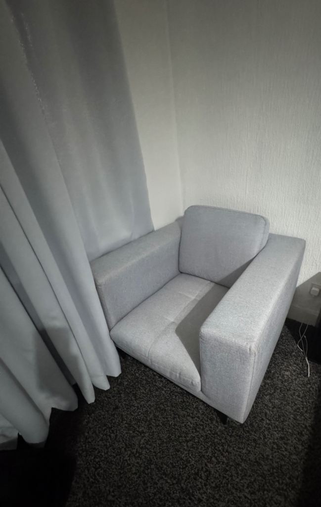 Grey armchair