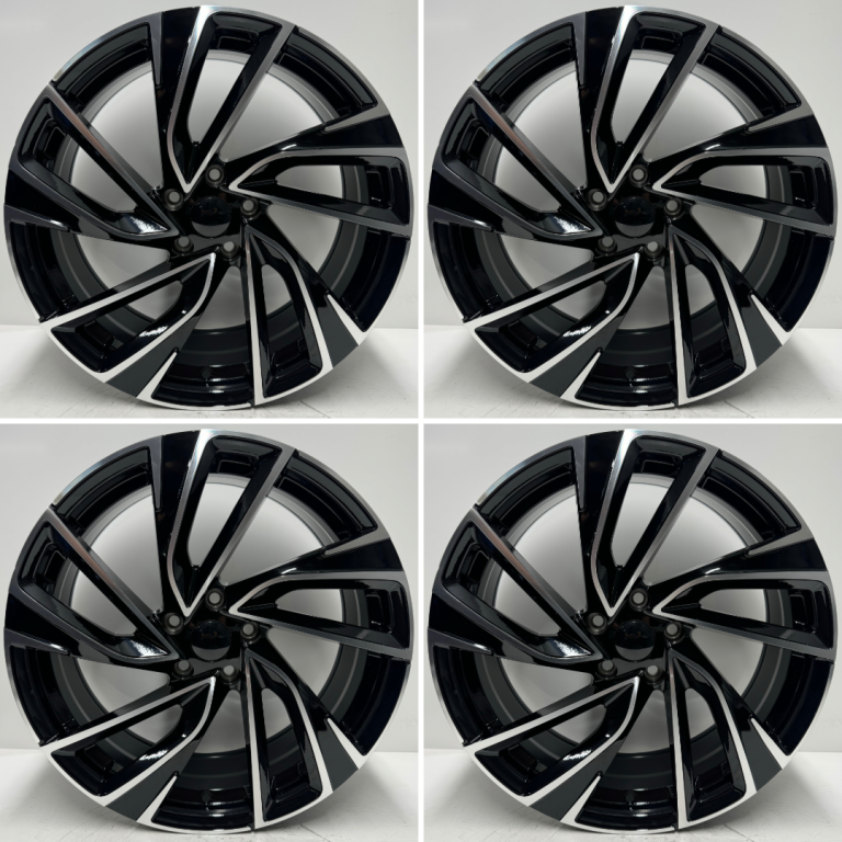 VW Golf Adelaide 18” Style Alloy Wheel Set Black Diamond Cut Caddy A3 Leon MK8