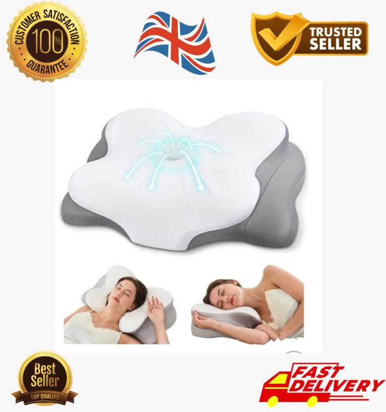 Memory Foam Cervical Pillow for Neck Pain Relief Breathable Cover