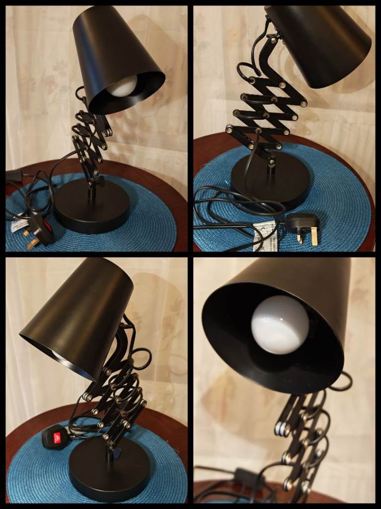 Black Concertina Desk Lamp