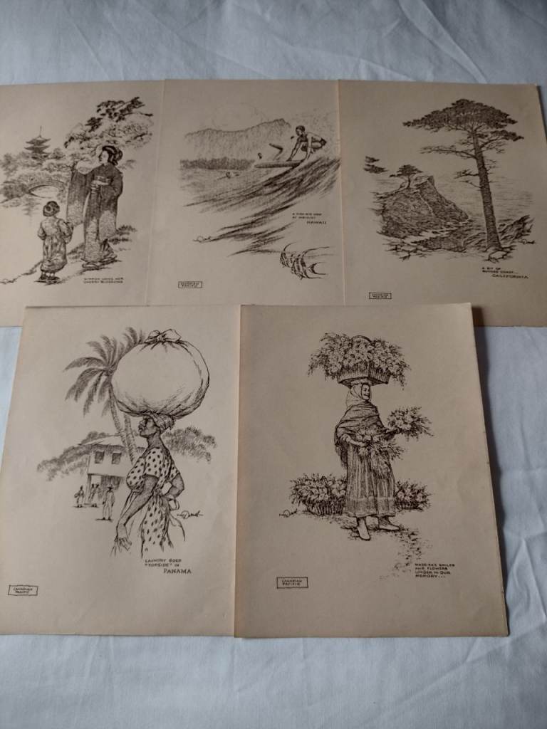 Very Old Canadian Pacific Cruises Tour Folder of 23 Black & White endorsed Prints see details below.